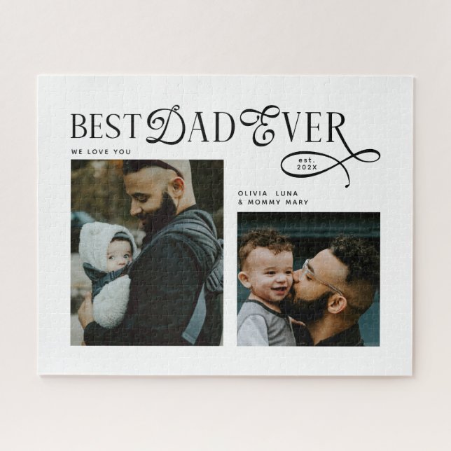  Best Dad Ever 2  Photos Fathers Day Gifts  Puzzle (Horizontal)