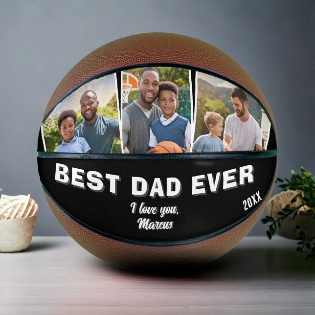 Best Dad Ever 3 Photo Collage Father Basketball (Von Creator hochgeladen)