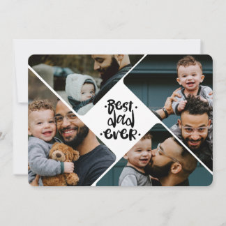 Best Dad Ever 4 Photo Collage Father's day Feiertagskarte