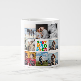 Best Dad Ever 8 Photo Custom Personalized Collage Jumbo-Tasse