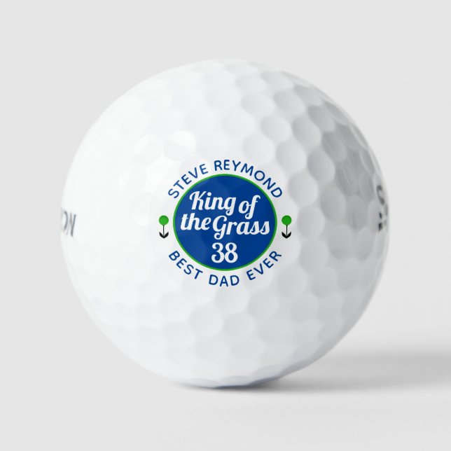 'best dad ever' age King of Grass Golfball (Vorderseite)