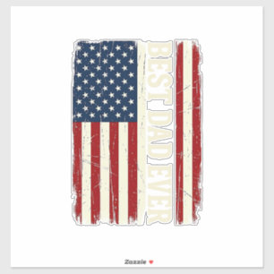 Best Dad Ever Amerikanische Flagge Vintage Vector  Aufkleber
