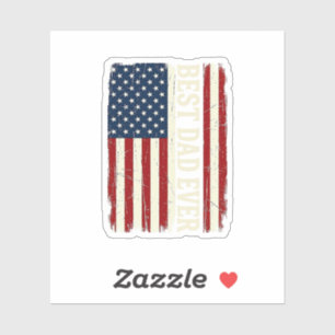 Best Dad Ever Amerikanische Flagge Vintage Vector  Aufkleber
