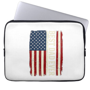 Best Dad Ever Amerikanische Flagge Vintage Vector Laptopschutzhülle