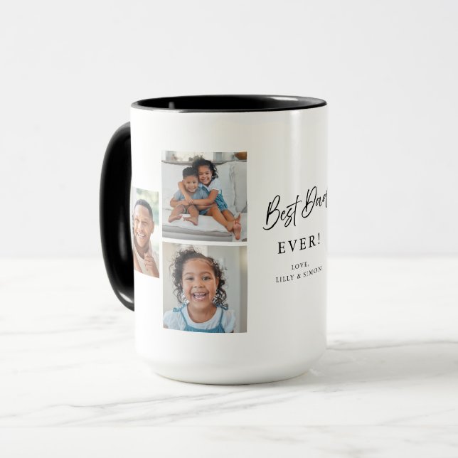 Best Dad Ever Custom 6 Picture Gallery Multi Photo Tasse (Vorderseite Links)