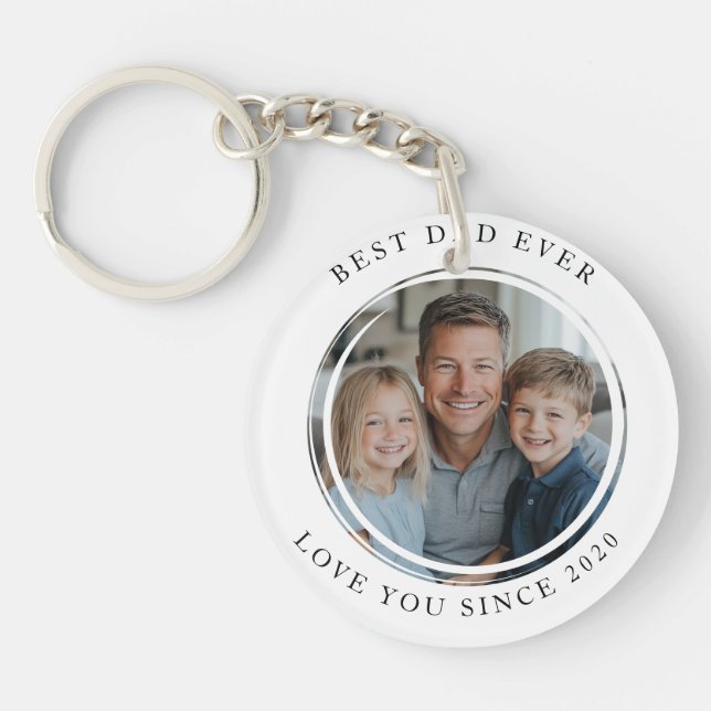 Best dad Ever Custom Foto Schlüsselanhänger (Vorderseite)