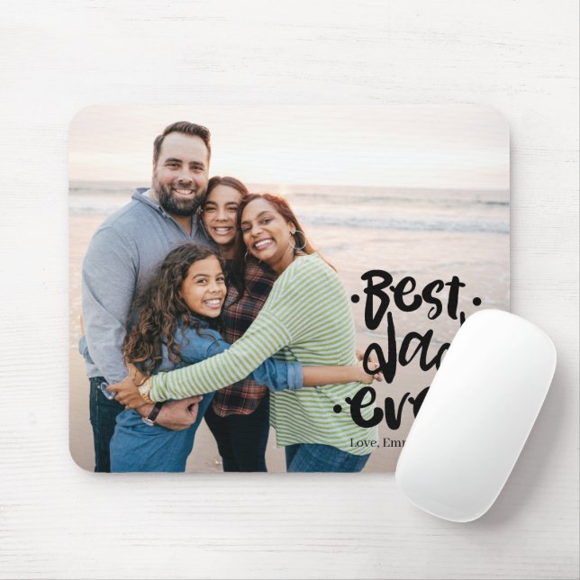 Best Dad Ever Custom Photo Gift From Family Mousepad (Mit Mouse)
