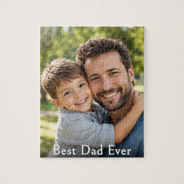 Best Dad Ever Custom Photo Keepsake Puzzle (Vertikal)