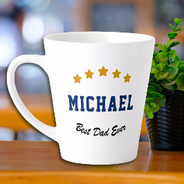 Best Dad Ever Custom Text Gold Stars Personalized Milchtasse
