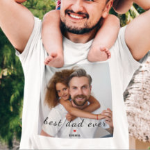Best Dad Ever Cute Red Heart Custom Photo & Text