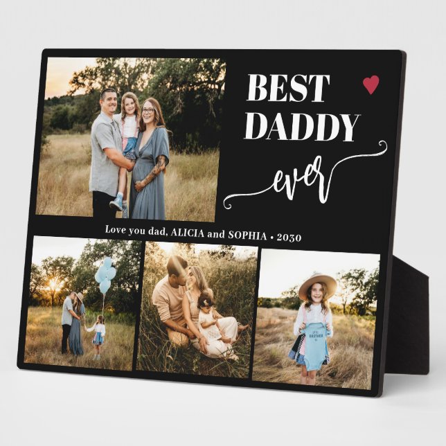 Best dad ever family photo collage heart fotoplatte (Seite)