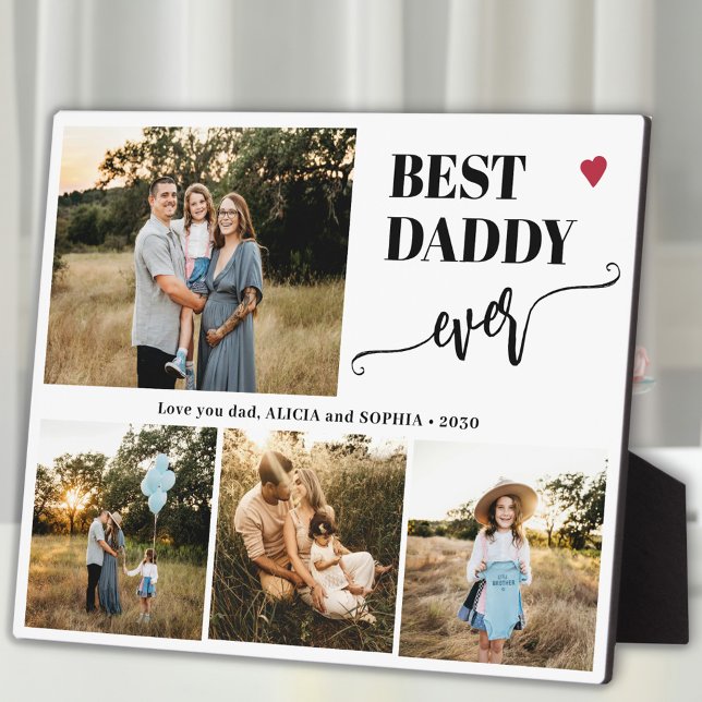 Best dad ever family photo collage heart fotoplatte (Von Creator hochgeladen)