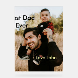 Best dad ever father's dad gift photo name simple  acrylschild