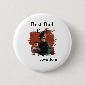 Best dad ever father's dad gift photo name simple button
