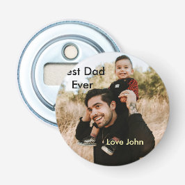 Best dad ever father's dad gift photo name simple  flaschenöffner