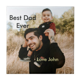 Best dad ever father's dad gift photo name simple  fliese
