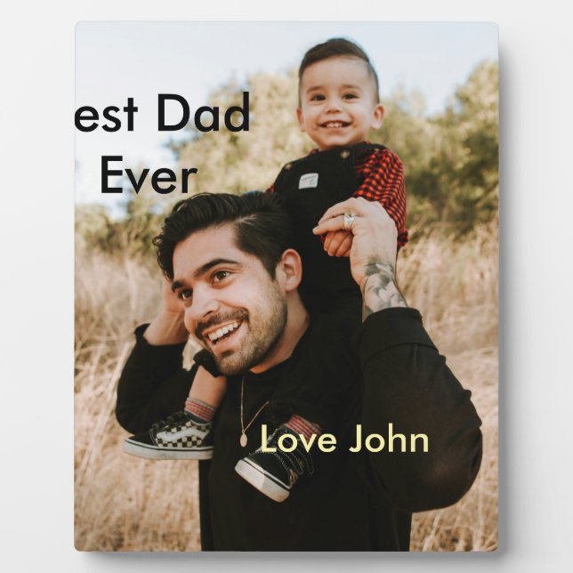 Best dad ever father's dad gift photo name simple  fotoplatte (Vorderseite)