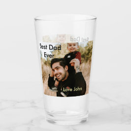 Best dad ever father's dad gift photo name simple  glas