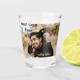 Best dad ever father's dad gift photo name simple  schnapsglas