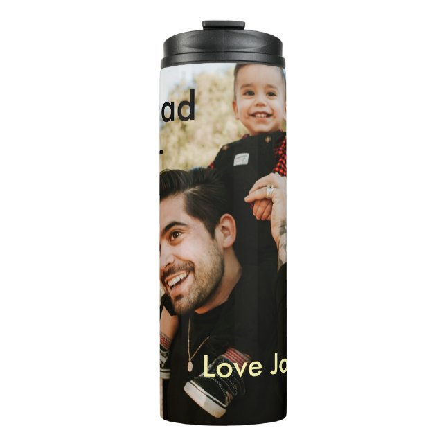 Best dad ever father's dad gift photo name simple  thermosbecher (Vorderseite)