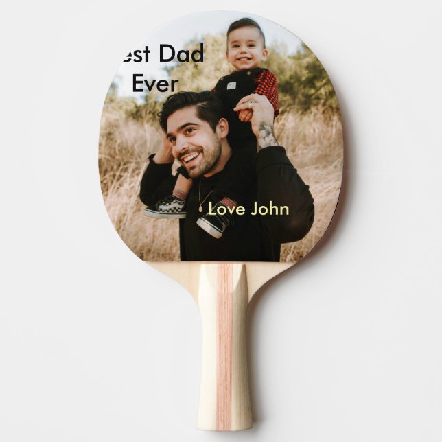 Best dad ever father's dad gift photo name simple  tischtennis schläger (Vorderseite)