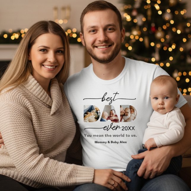 Best dad ever| Father's Day Dad Cut out 3 Photos T-Shirt (Von Creator hochgeladen)