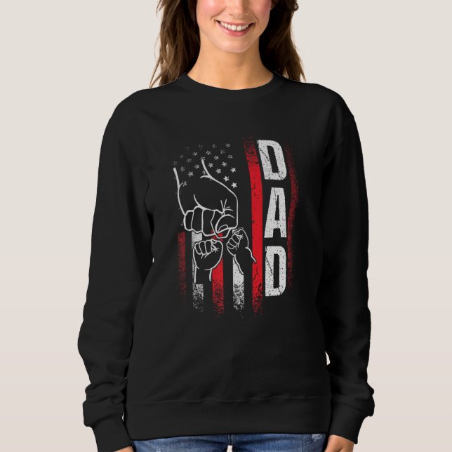 Best Dad Ever Fist Bump Dad American Flag Father s Sweatshirt (Vorderseite)