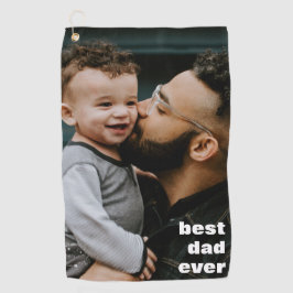 Best Dad Ever Full Photo Personalized Golfhandtuch