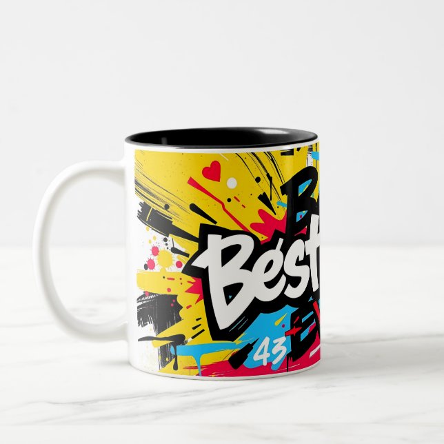 Best Dad Ever Graffiti-Style Father’s Day Mug Zweifarbige Tasse (Links)