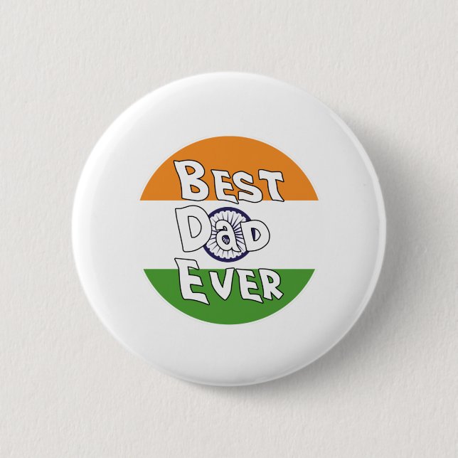 Best Dad Ever India Flag Button (Vorderseite)