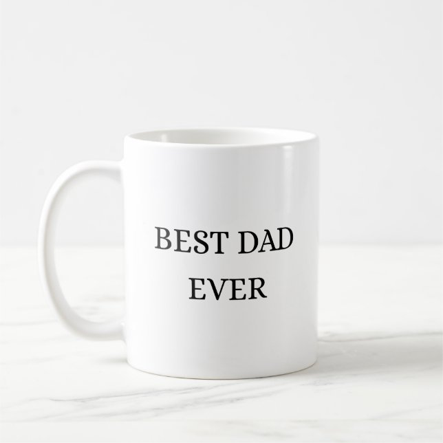Best Dad Ever Minimalist Taupe Art Kaffeetasse (Links)