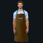 Best DAD Ever Modern custom name brown Schürze<br><div class="desc">Show your appreciation for the best dad ever with our Modern Typography Personalized Apron in brown and White! This stylish apron features bold modern typography, making a striking statement. Personalize it with your dad's name or a special message to add a heartfelt touch. Crafted with durable materials, it's perfect for...</div>