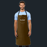 Best DAD Ever Modern custom name brown Schürze<br><div class="desc">Show your appreciation for the best dad ever with our Modern Typography Personalized Apron in brown and White! This stylish apron features bold modern typography, making a striking statement. Personalize it with your dad's name or a special message to add a heartfelt touch. Crafted with durable materials, it's perfect for...</div>