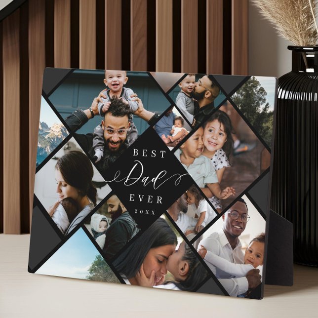 Best Dad Ever Modern Photo Collage Gift Keepsake Fotoplatte (Best Dad Ever Modern Photo Collage Gift Keepsake Plaque)