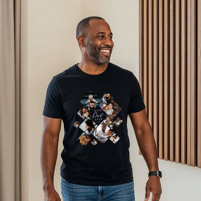 Best Dad Ever Modern Photo Collage Personalized Tri-Blend Shirt (Best Daddy Ever Modern Photo Collage Personalized Tri-Blend Shirt)