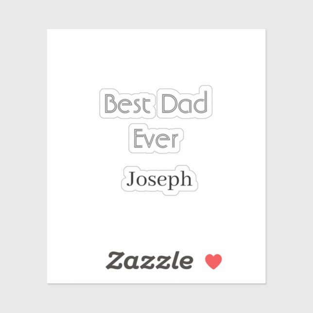 Best dad ever name simple minimal father's dayname aufkleber (Blatt)