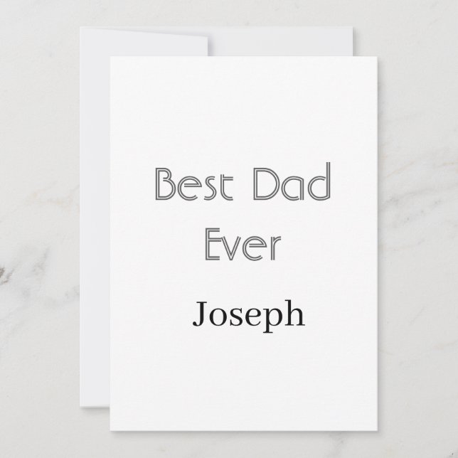 Best dad ever name simple minimal father's dayname einladung (Vorderseite)