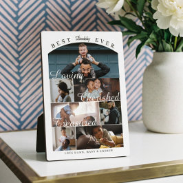 Best Dad Ever Personalized Photo Memory Collage Fotoplatte