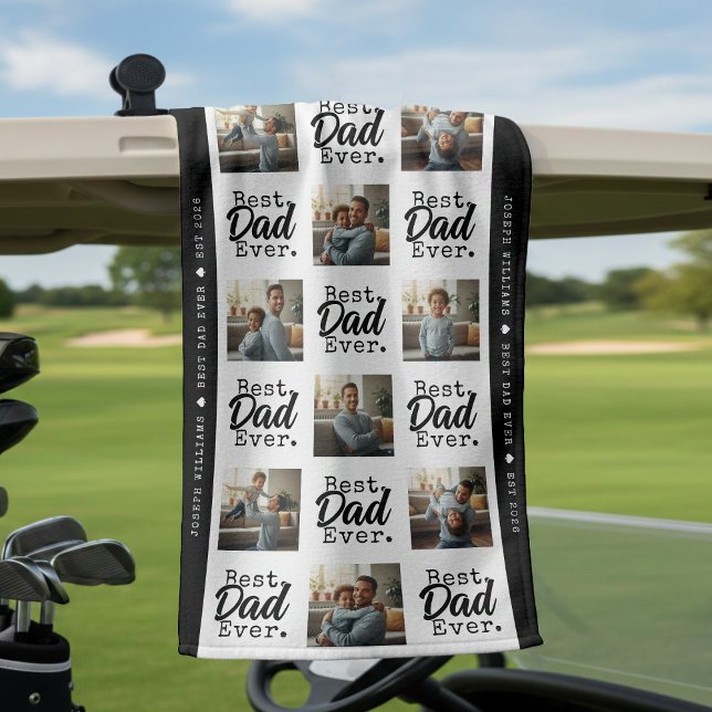 Best Dad Ever Photo Collage Father's Day Golfhandtuch (Best Dad Ever Photo Collage Father's Day Golf Towel
)