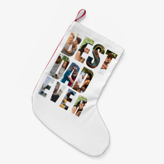 Best Dad Ever | Photo Collage Placeholder Template Kleiner Weihnachtsstrumpf