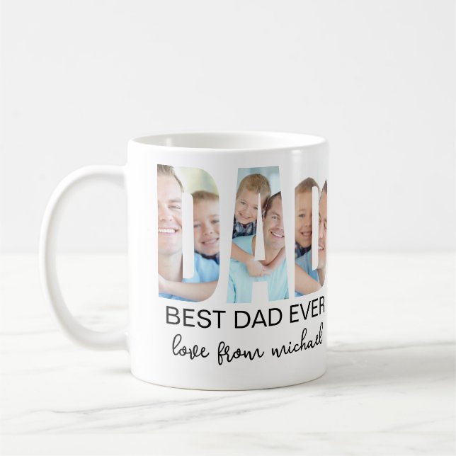 Best Dad Ever Photo Letter Kaffeetasse (Links)