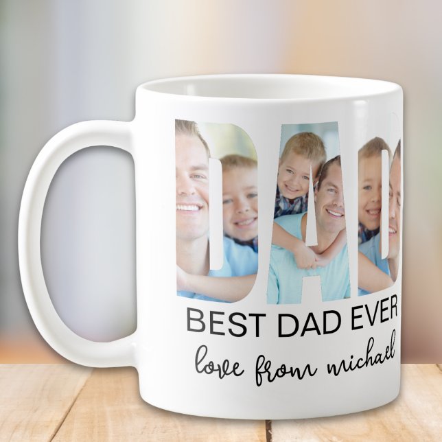 Best Dad Ever Photo Letter Kaffeetasse (Von Creator hochgeladen)