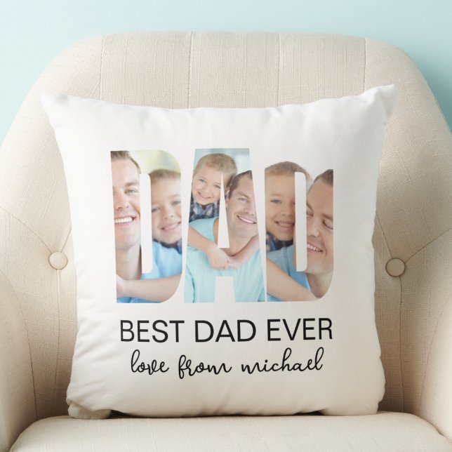 Best Dad Ever Photo Letter Kissen (Von Creator hochgeladen)