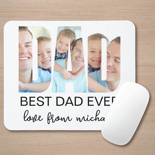 Best Dad Ever Photo Letter Mousepad (Von Creator hochgeladen)