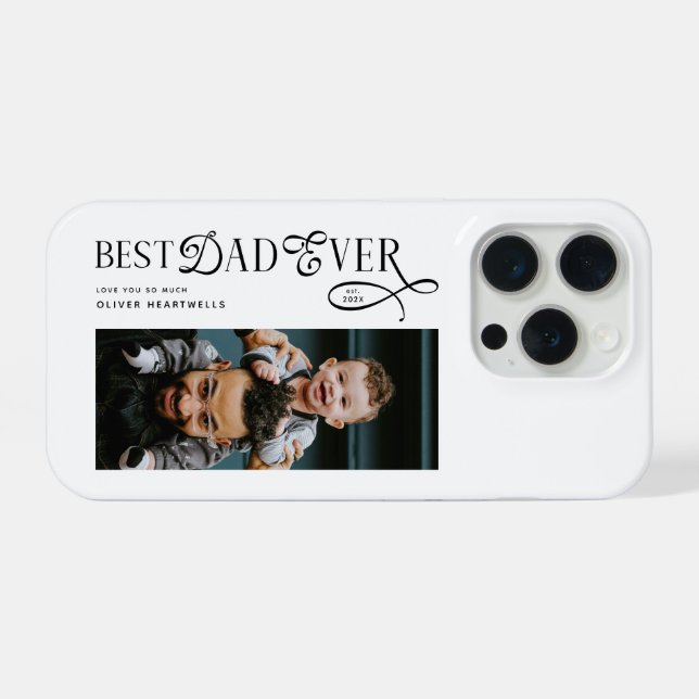  Best Dad Ever Photo Modern Fathers Day Gifts iPhone Hülle (Rückseite (Horizontal))