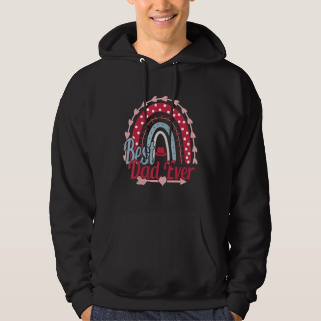 Best Dad Ever Rainbow Daddy Papa Father s Day 2023 Hoodie (Vorderseite)