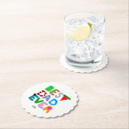 Best Dad Ever Scalloped Round Paper Coaster Untersetzer