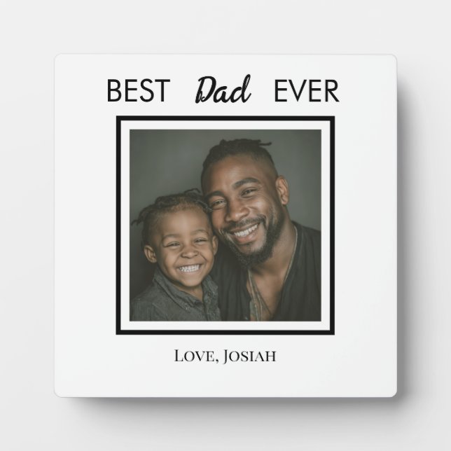 Best Dad Ever Tabletop Plaque with Easel Fotoplatte (Vorderseite)