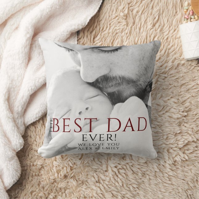 Best Dad Ever Typography Father's Day Foto Kissen (Decke)