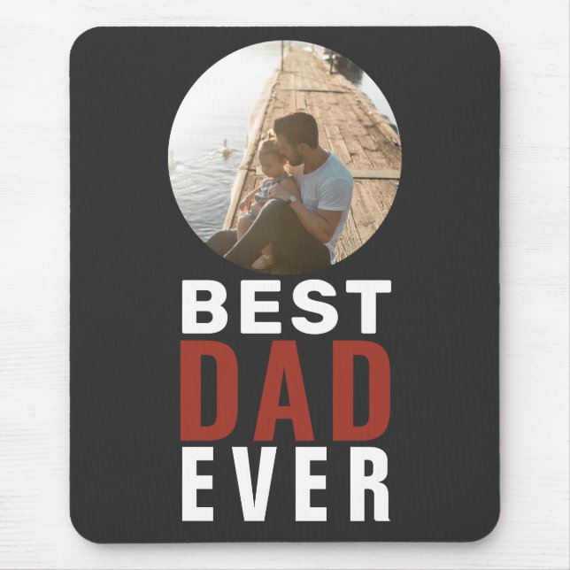 Best Dad Ever Typography Father's Day Foto Mousepad (Vorne)